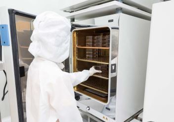 Lab_Worker_Retrieving_Petri_Dish_from_Incubator